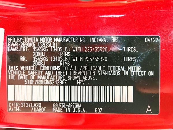 2022 TOYOTA HIGHLANDER Platinum