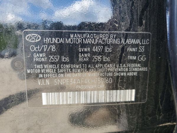 2019 HYUNDAI SONATA