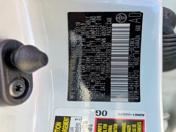 2019 TOYOTA COROLLA L/LE/SE/XLE/XSE