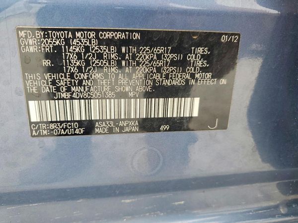 2012 TOYOTA RAV4 Standard