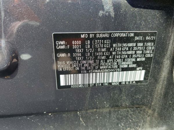 2021 SUBARU ASCENT Base+ES