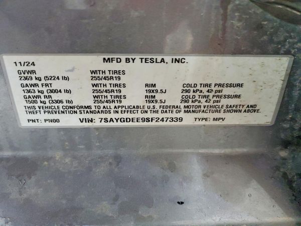 2025 TESLA Y