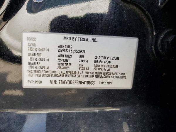 2022 TESLA MODEL Y