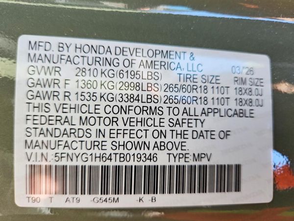 2026 HONDA PILOT Trailsport
