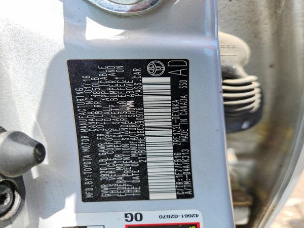 2016 TOYOTA COROLLA L/LE
