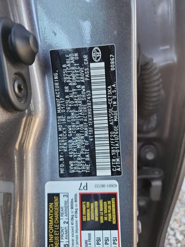 2017 TOYOTA CAMRY LE/SE/XLE/XSE