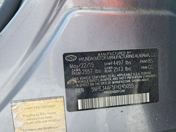 2015 HYUNDAI SONATA