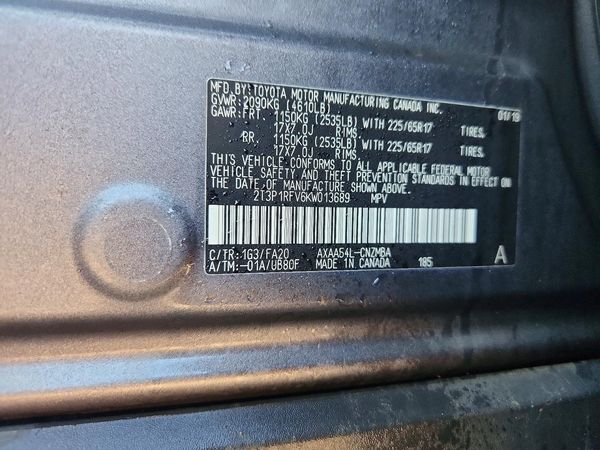 2019 TOYOTA RAV4 XLE / XLE Premium 4WD