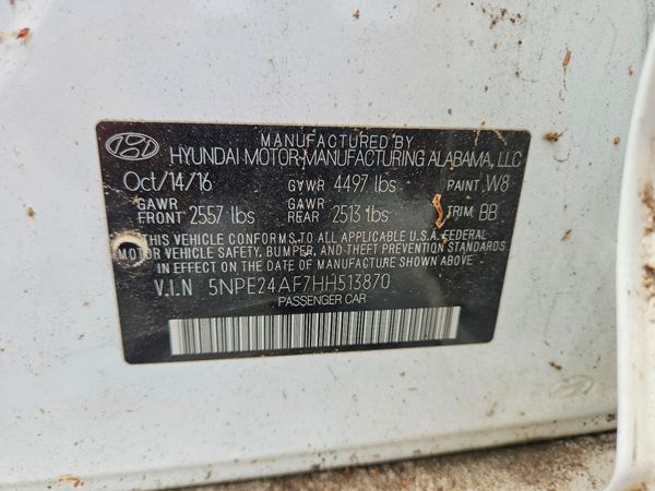 2017 HYUNDAI SONATA SE, Eco