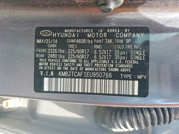 2014 HYUNDAI TUCSON GL (Middle-low Level) — VINS