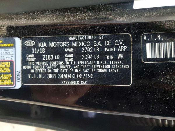 2019 KIA FORTE
