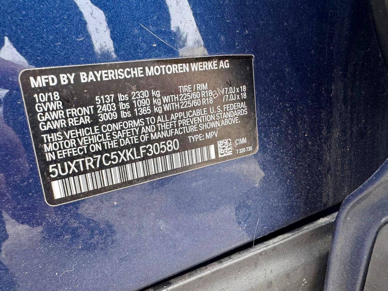 2019 BMW X3 sDrive30i