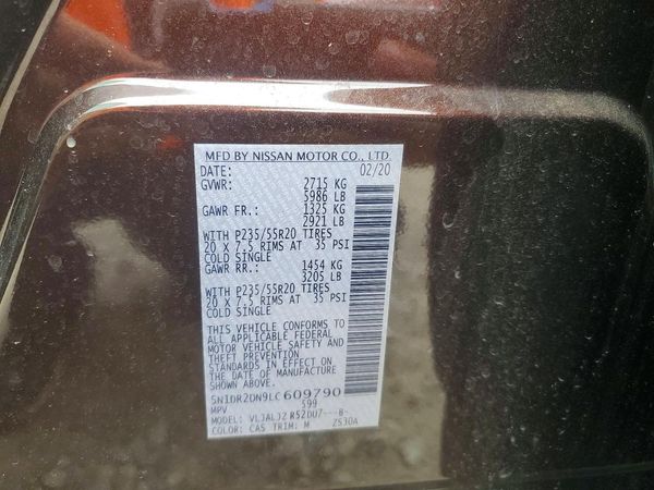 2020 NISSAN PATHFINDER Platinum