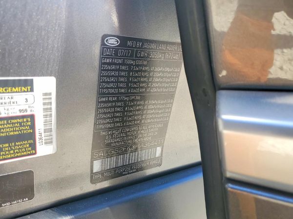 2017 LAND ROVER RANGE ROVER HSE