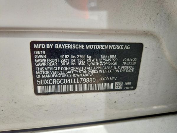 2020 BMW X5 xDrive40i — VINS