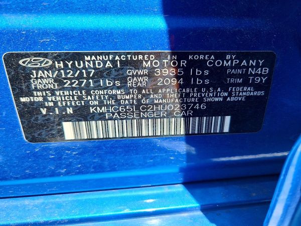2017 HYUNDAI IONIQ HEV Blue