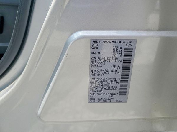 2018 INFINITI QX60 — VINS