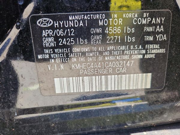 2012 HYUNDAI SONATA Middle level