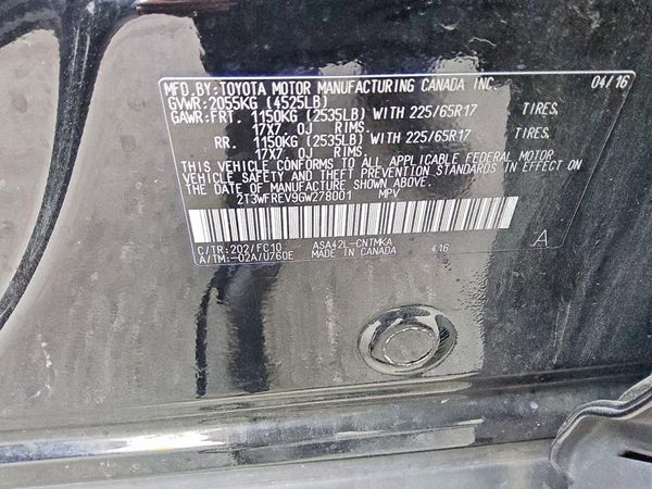2016 TOYOTA RAV4 XLE (M Grade)