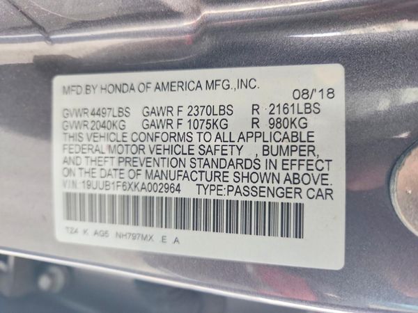 2019 ACURA TLX TECH+A / TCH+AR