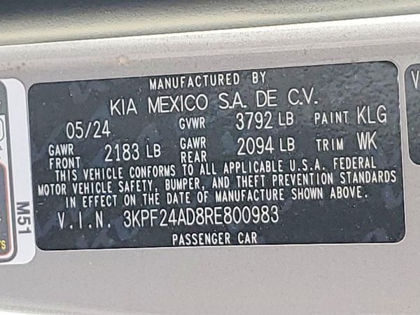 2024 KIA FORTE LX, LXS