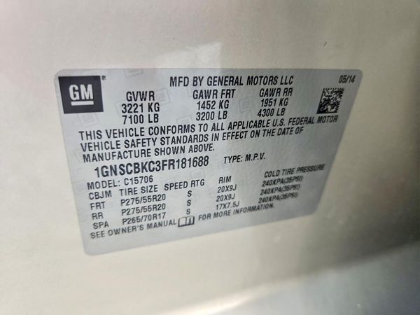 2015 CHEVROLET TAHOE LT