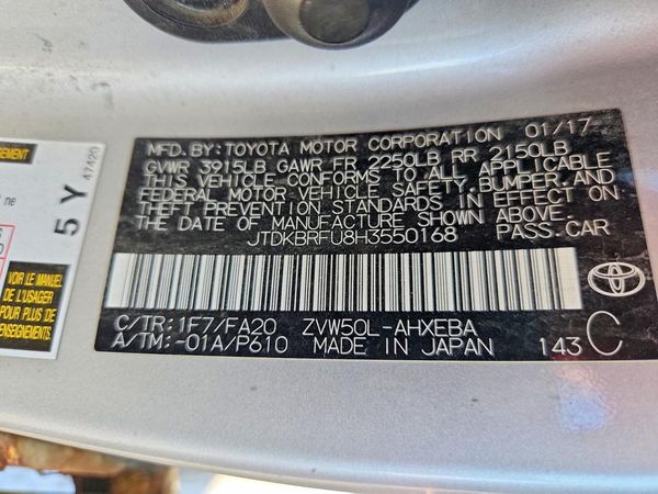 2017 TOYOTA PRIUS One/Two