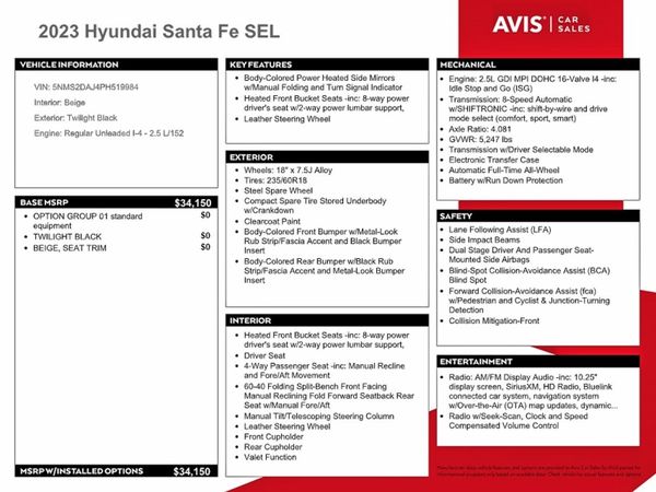 2023 HYUNDAI SANTA FE SEL