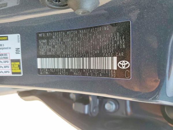 2025 TOYOTA COROLLA