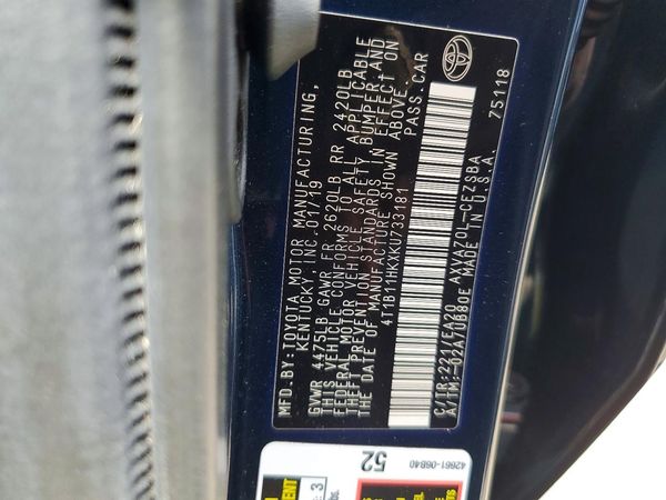 2019 TOYOTA CAMRY L/LE/SE/XLE