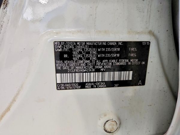 2016 TOYOTA RAV4 SE (S Grade)