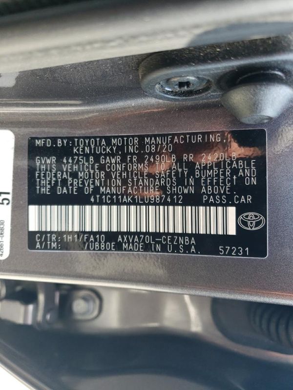 2020 TOYOTA CAMRY