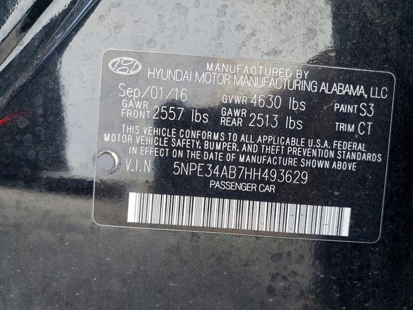 2017 HYUNDAI SONATA