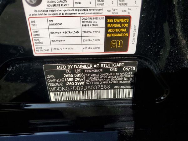 2013 MERCEDES-BENZ S S550