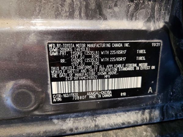 2021 TOYOTA RAV4 LE