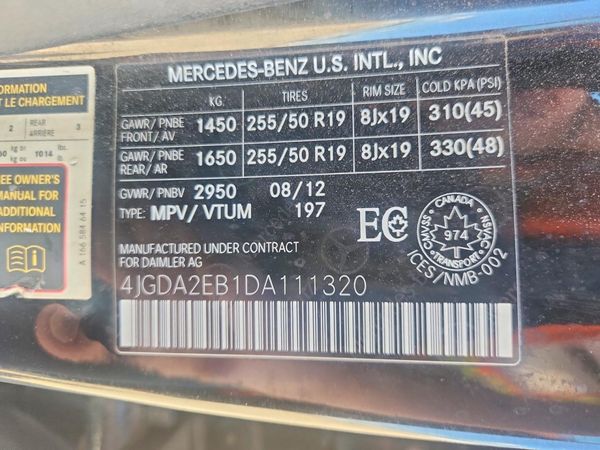 2013 MERCEDES-BENZ ML ML350 BLUETEC 4-MATIC