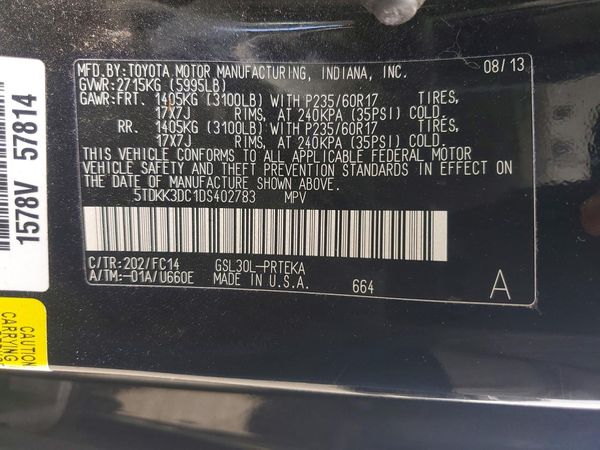 2013 TOYOTA SIENNA