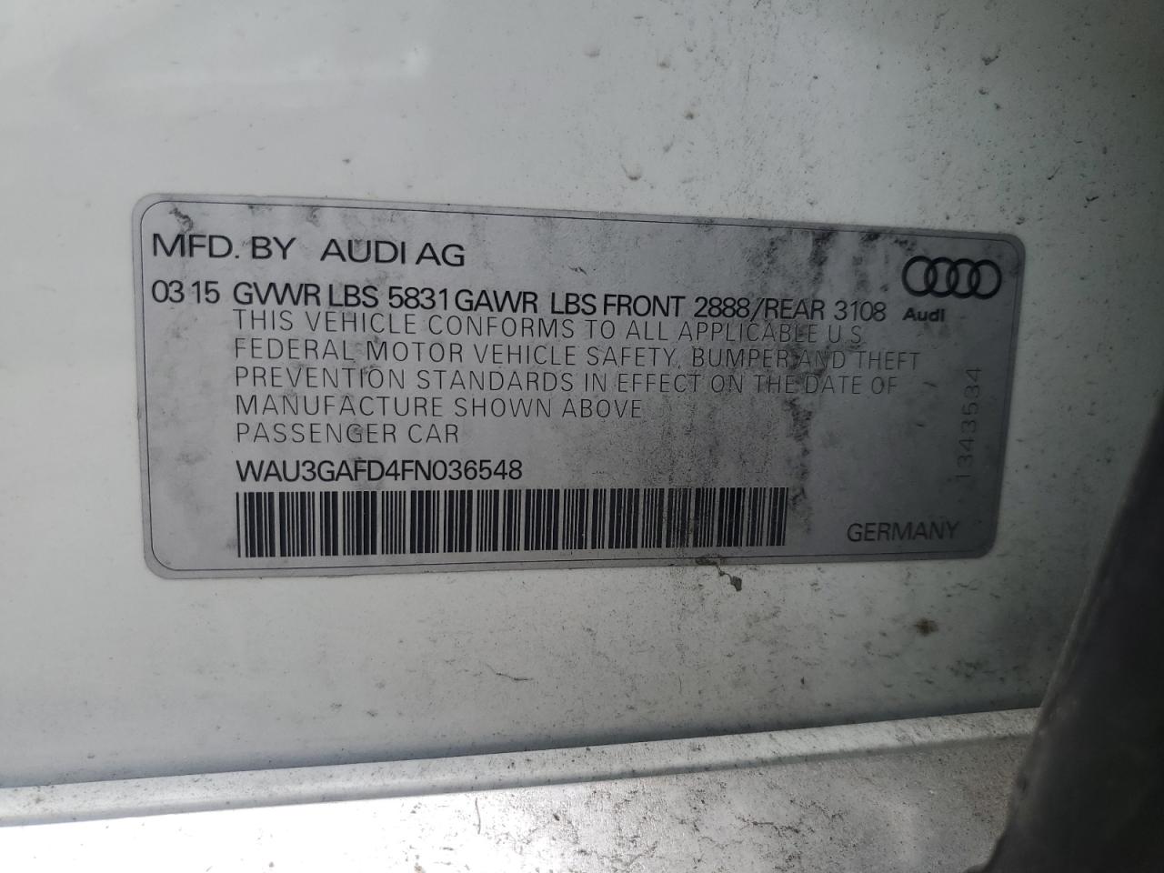 2015 AUDI A8 L