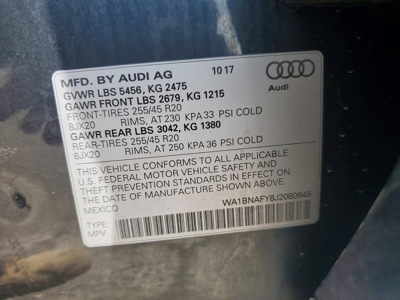 2018 AUDI Q5 quattro Premium Plus