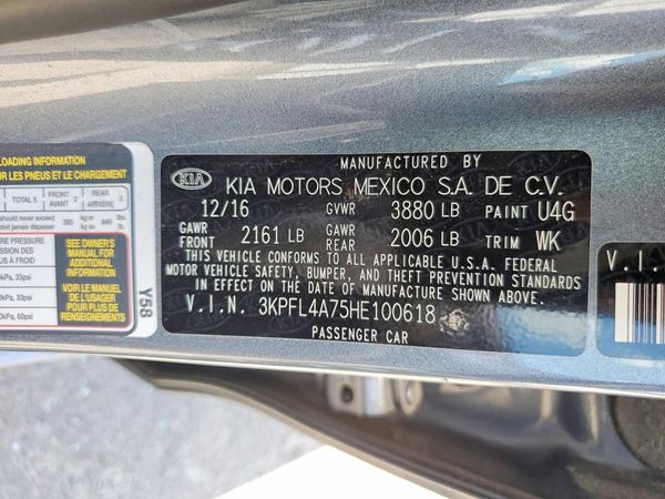 2017 KIA FORTE LX Popular, S