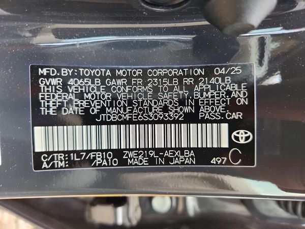 2025 TOYOTA COROLLA LE, XLE, SE