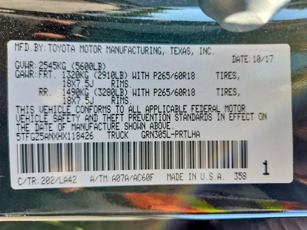 2017 TOYOTA TACOMA Limited