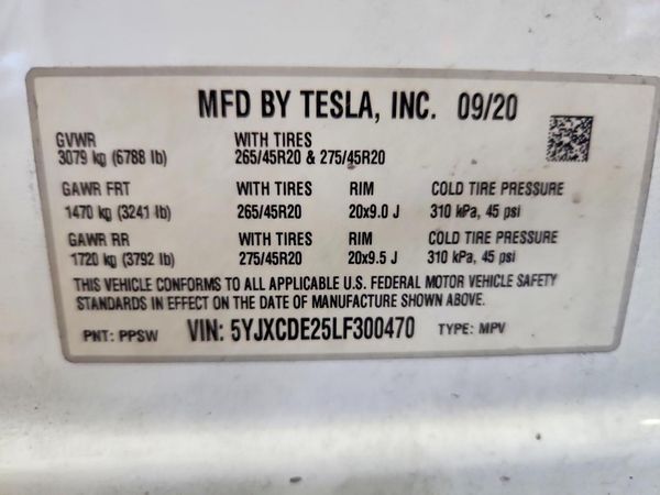2020 TESLA MODEL X