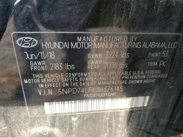 2018 HYUNDAI ELANTRA SE