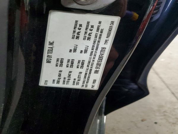 2019 TESLA MODEL 3