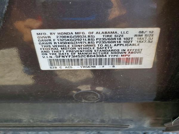 2012 HONDA PILOT EX-L