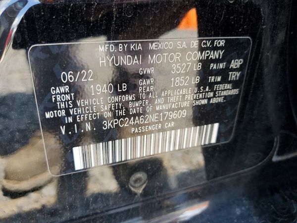 2022 HYUNDAI ACCENT SE, SEL