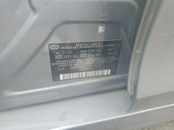 2012 HYUNDAI SONATA Middle-low level