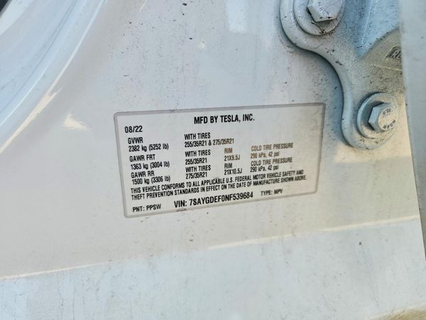 2022 TESLA MODEL Y