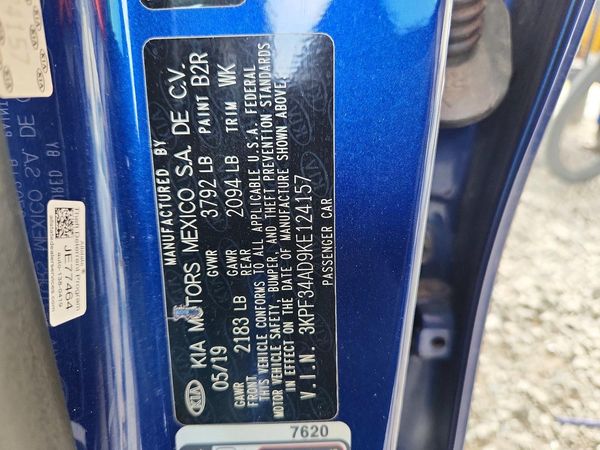 2019 KIA FORTE S/GT Line